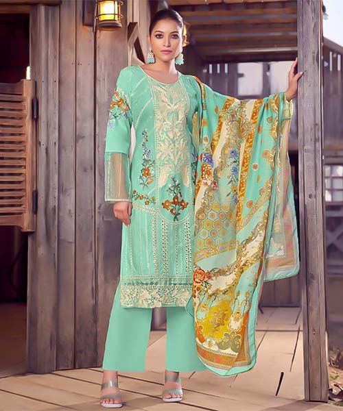 Green  Lawn Cambric  Casual Wear Salwar Kameez in lichfield
