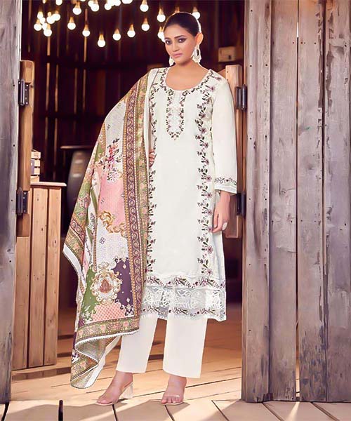 White  Lawn Cambric  Casual Wear Salwar Kameez in lichfield
