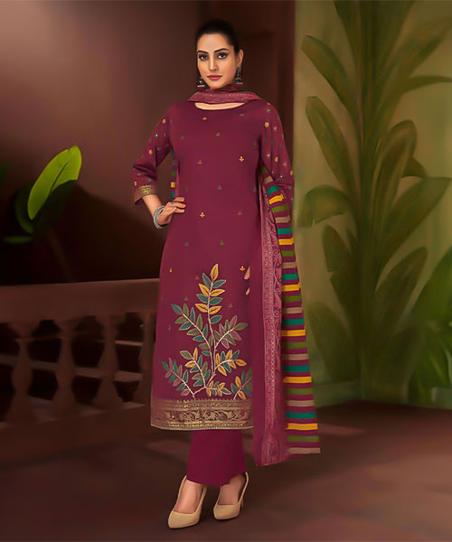 Brown Pure Zam Casual Wear Salwar Kameez in san jose