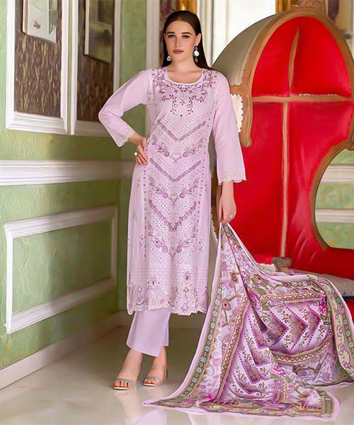 Purple  Cambric Lawn  Casual Wear Salwar Kameez in india
