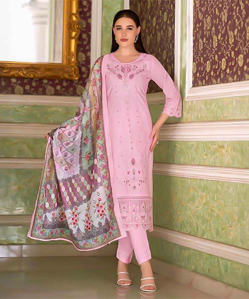 Pink  Cambric Lawn  Casual Wear Salwar Kameez in india