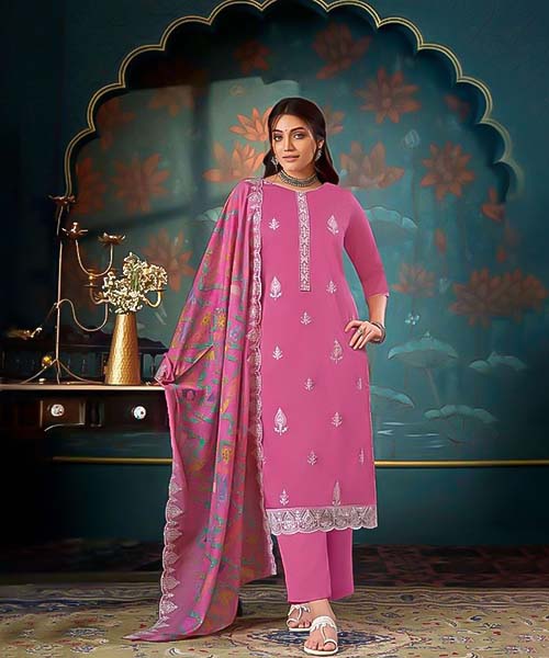 Pink  Cotton Casual Wear Salwar Kameez