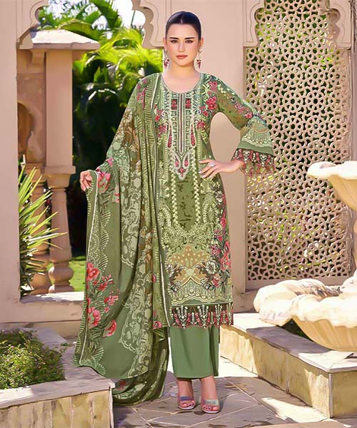 Green  Cambric Cotton Casual Wear Salwar Kameez in canada