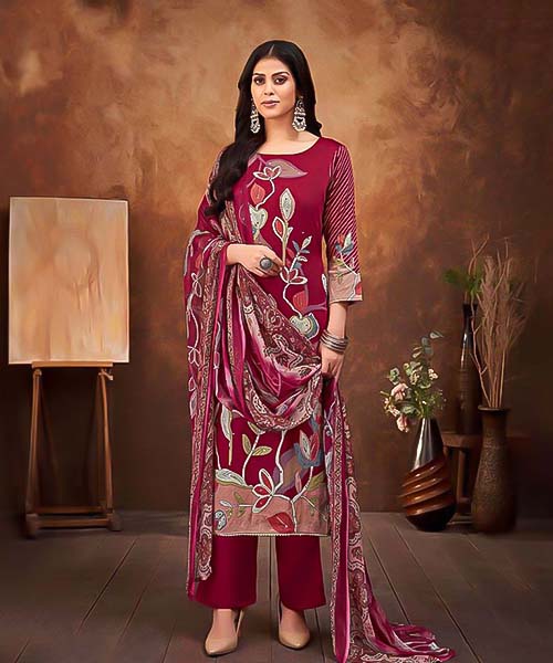 Magenta Jam Casual Wear Salwar Kameez