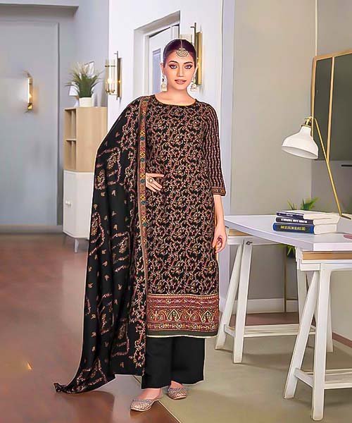 Black Viscose Casual Wear Salwar Kameez