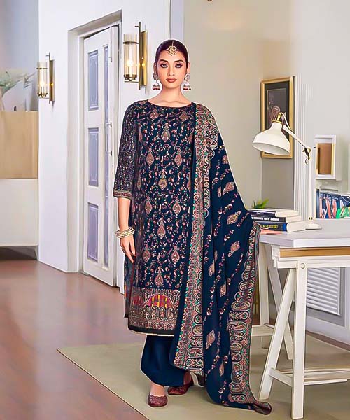 Blue Viscose Casual Wear Salwar Kameez