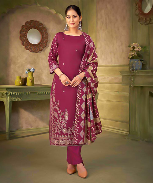 Red Pure Zam Casual Wear Salwar Kameez in mumbai