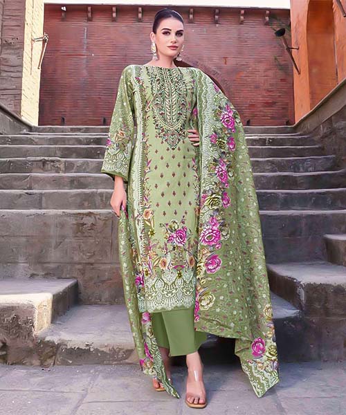 Green  Cambric Cotton Casual Wear Salwar Kameez in canterbury