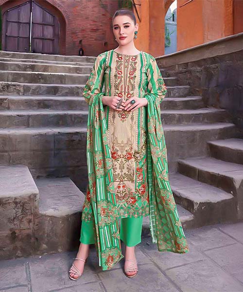 Green  Cambric Cotton Casual Wear Salwar Kameez in canterbury