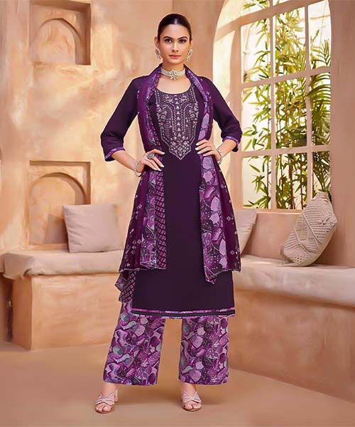 Purple  Jam Casual Wear Salwar Kameez in ipswich