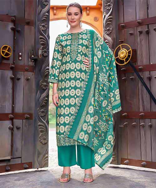 Cyan Rayon Casual Wear Salwar Kameez in romania