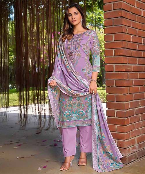 Purple Cambric Cotton Casual Wear Salwar Kameez in seattle