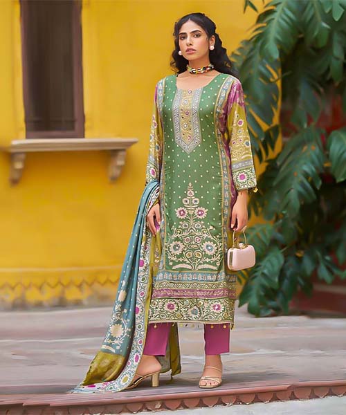Green  Viscose Muslin Casual Wear Salwar Kameez in bristol