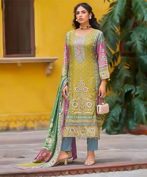 Green  Viscose Muslin Casual Wear Salwar Kameez in bristol