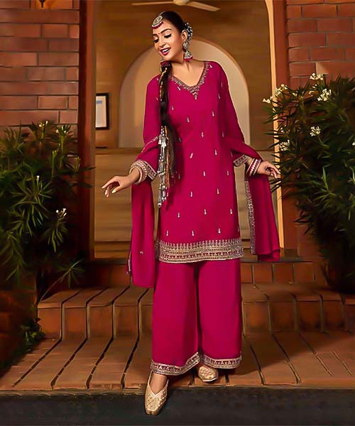 Red Chinon  Party Wear Kurti in delhi