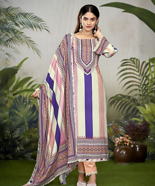 MultiColor Cotton Printed Suit