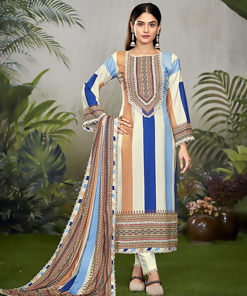 MultiColor Cotton Printed Suit