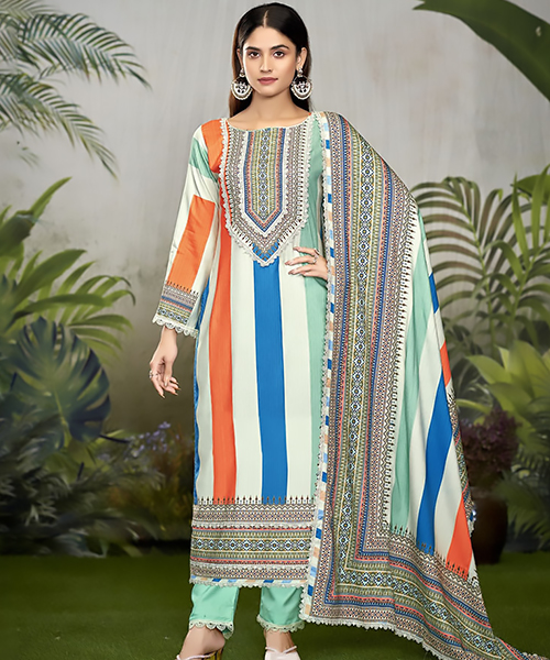 MultiColor Cotton Printed Suit