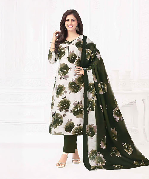 White  Cotton Printed Salwar Kameez in ireland