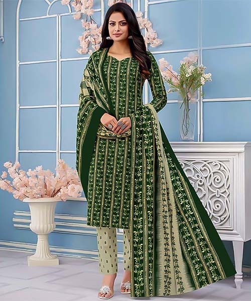 Green Pure Cotton Printed Salwar Kameez in mumbai