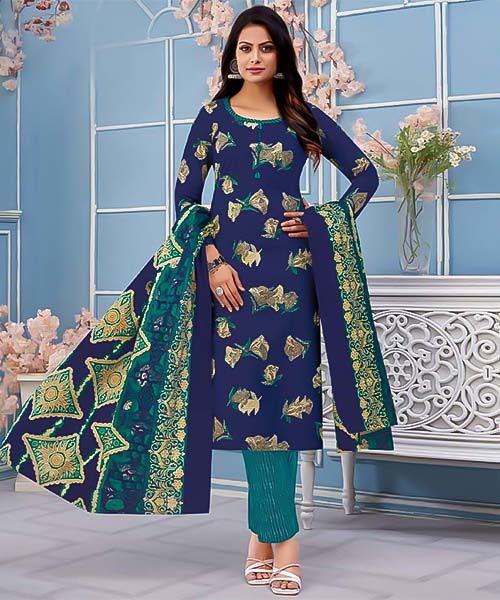 Blue Pure Cotton Printed Salwar Kameez in mumbai