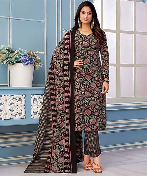 Black Pure Cotton Printed Salwar Kameez in mumbai