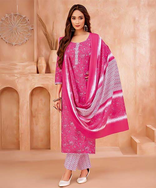 Pink  Cotton Casual Wear Salwar Kameez in austin