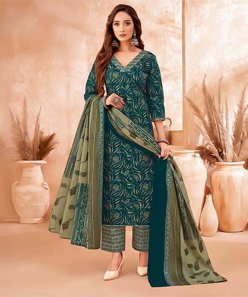 Green  Cotton Casual Wear Salwar Kameez in austin