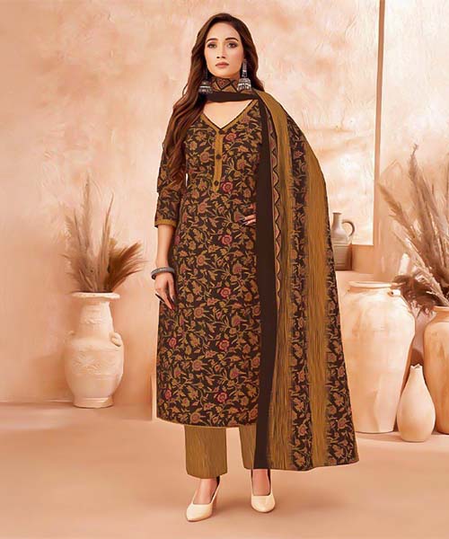 Brown  Cotton Casual Wear Salwar Kameez in austin
