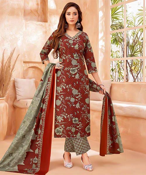 Brown  Cotton Casual Wear Salwar Kameez in austin