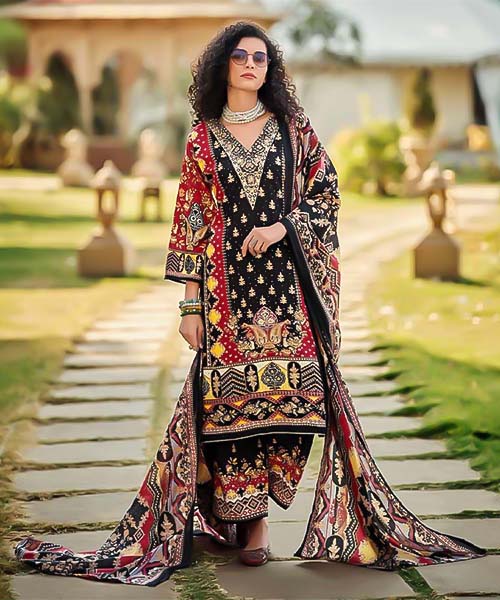 Black  Viscose Rayon Printed Salwar Kameez in mumbai