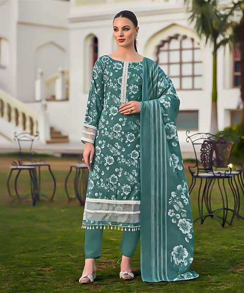 Green  Cotton Casual Wear Salwar Kameez in ipswich