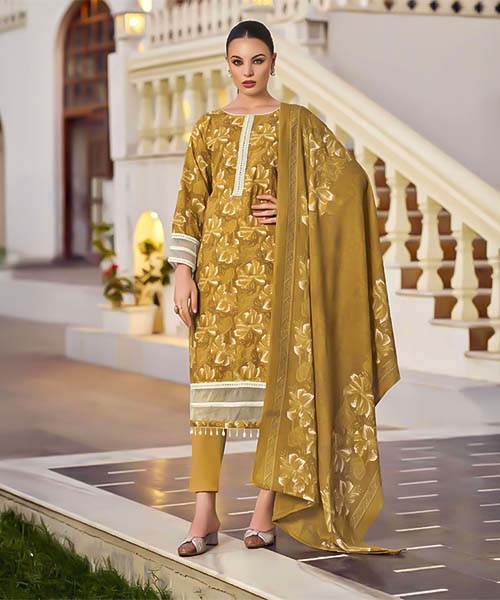 Yellow Cotton Casual Wear Salwar Kameez in ipswich