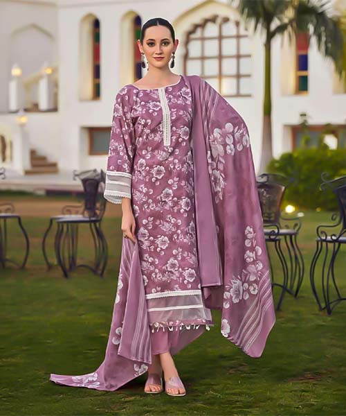 Purple  Cotton Casual Wear Salwar Kameez in ipswich