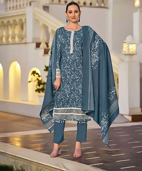 Blue Cotton Casual Wear Salwar Kameez in ipswich