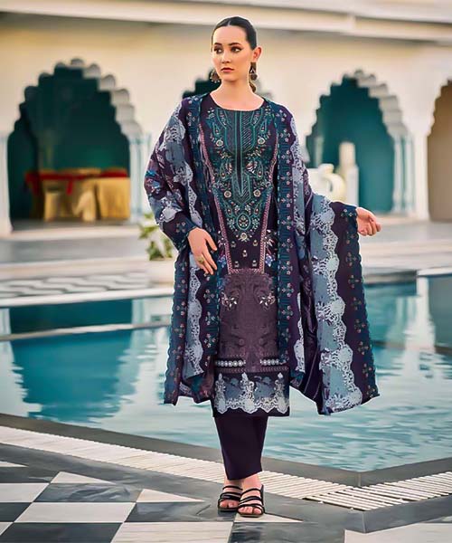 Blue  Cotton Casual Wear Salwar Kameez in oxford