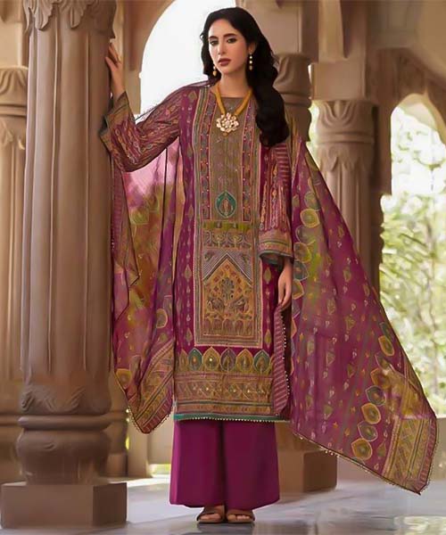 Magenta  Modal Viscose Muslin Printed Salwar Kameez in northampton