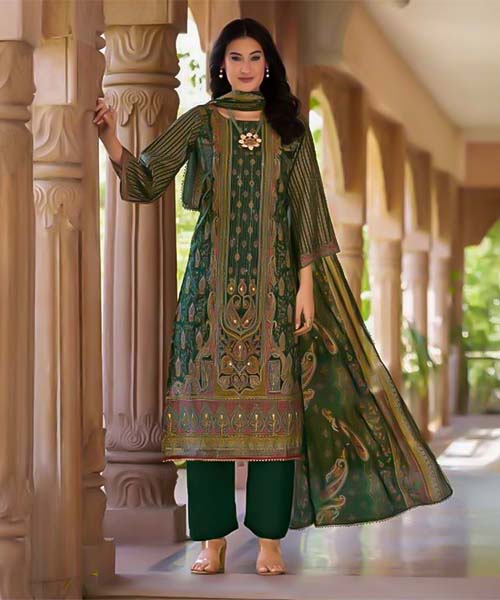 Green  Modal Viscose Muslin Printed Salwar Kameez in northampton