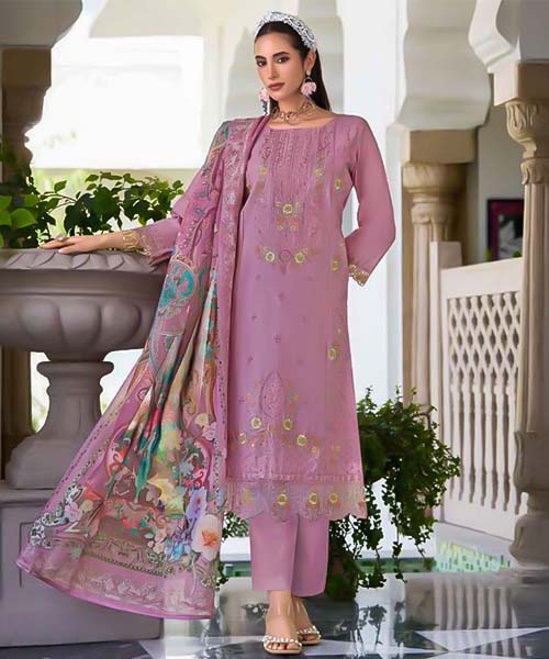 Purple Cotton Lawn Casual Wear Salwar Kameez in australia