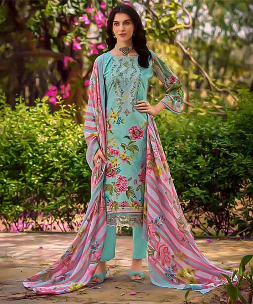 Cyan  Cotton Casual Wear Salwar Kameez in cardiff