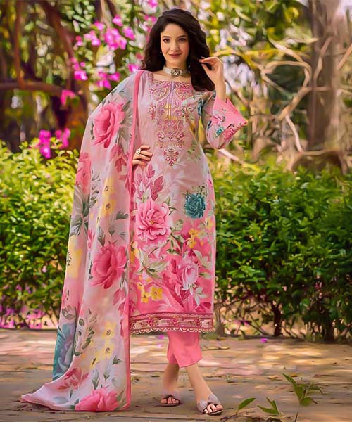 Pink  Cotton Casual Wear Salwar Kameez in cardiff