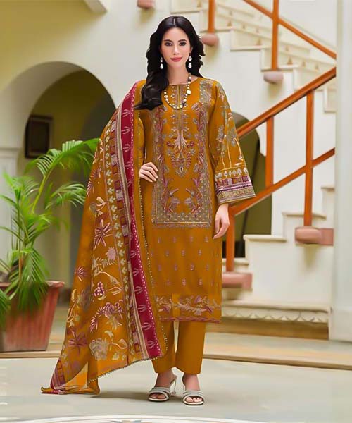 Yellow  Cotton Casual Wear Salwar Kameez