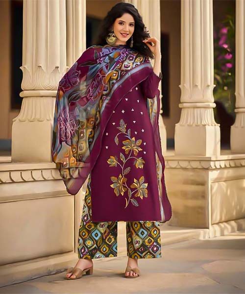 Magenta  Jam Casual Wear Salwar Kameez in ipswich