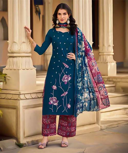 Blue  Jam Casual Wear Salwar Kameez in ipswich