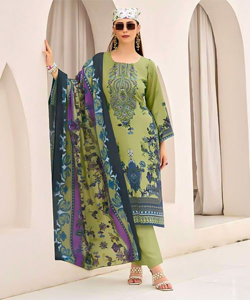 Green  Viscose Rayon Casual Wear Salwar Kameez