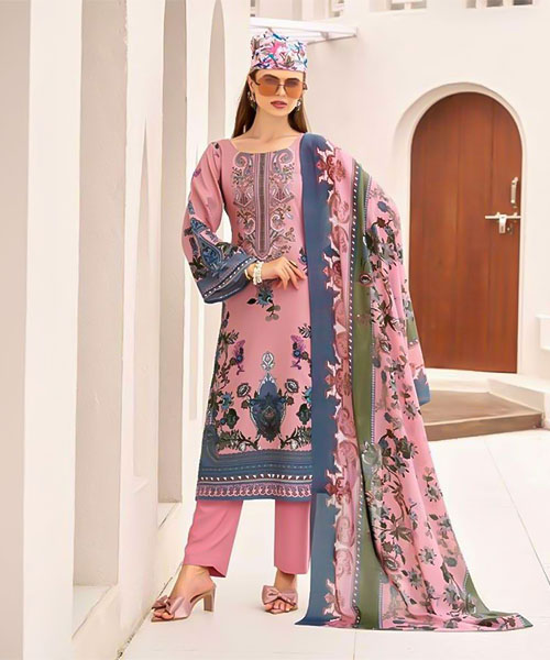 Pink  Viscose Rayon Casual Wear Salwar Kameez
