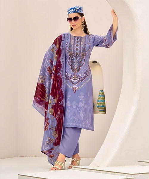 Purple Viscose Rayon Casual Wear Salwar Kameez