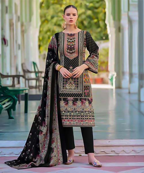 Black  Cotton Casual Wear Salwar Kameez in fiji