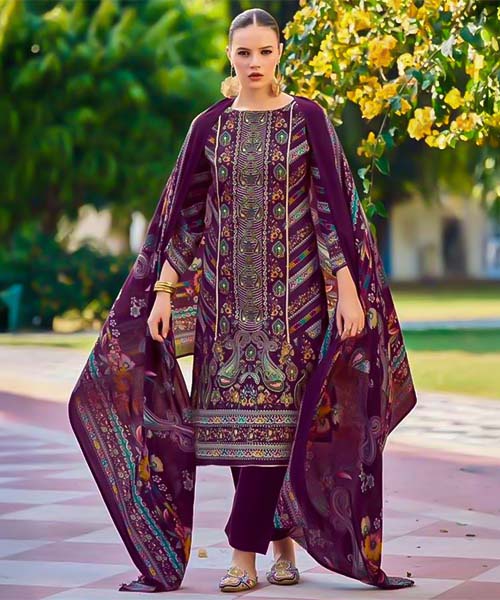 Violet Cotton Casual Wear Salwar Kameez in fiji