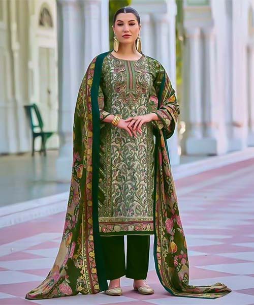 Green  Cotton Casual Wear Salwar Kameez in fiji